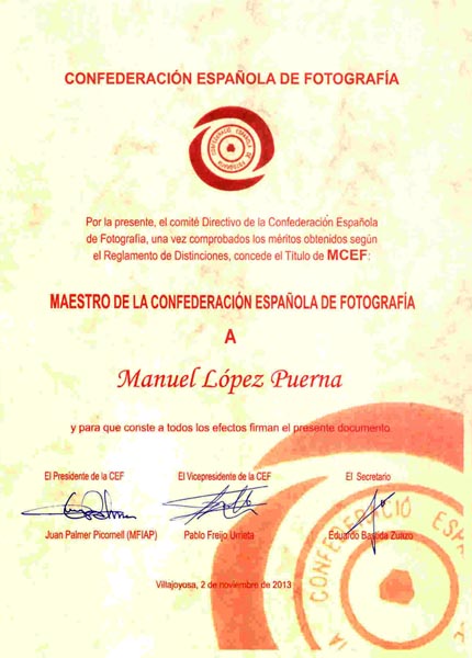 Diploma acreditativo de MCEF